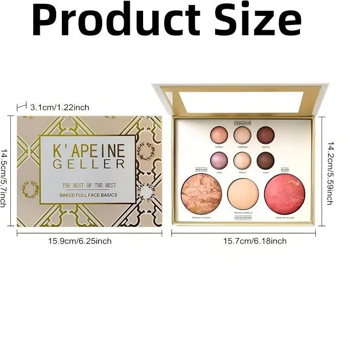 3pcs Baking Makeup Palette-Includes Brush, Facial Powder, Powder Blusher Eye Shadow, Multi-Product Palette for Eyelid Brightening & Face Contouring, for Daily Use or Dating - Image 8