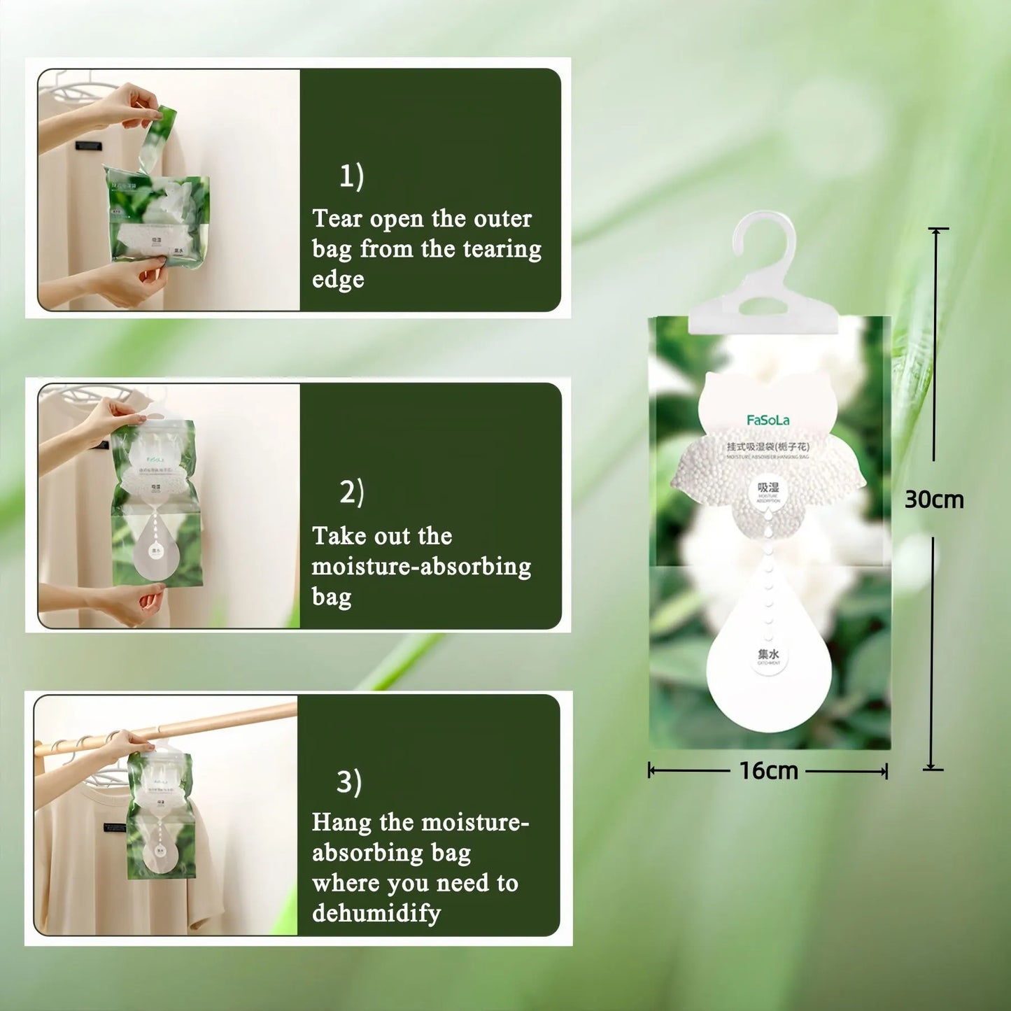 Moisture Absorber Bags & Scented Wardrobe Fresheners (9-Pack), Gardenia Scented Dehumidifier & Hanging Closet Sachets for Dampness & Odor Removal in Wardrobes, Cars & Bathrooms - Image 3