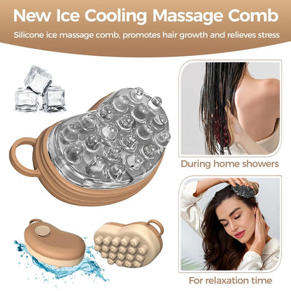 Ice Compress Scalp Massager Brush, Cold Therapy Head Massager for Migraine Relief & Hair Care, Reusable Promotes Hair Growth & Scalp Care Massage Tool - Image 3