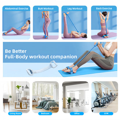 Workout Set – Breathing Trainer,6 Tube Resistance Bands& 8-Tube Elastic Pedal Puller Resistance Band for Men Women Full Body Workouts,Yoga,Pilates,Strength Training - Image 7
