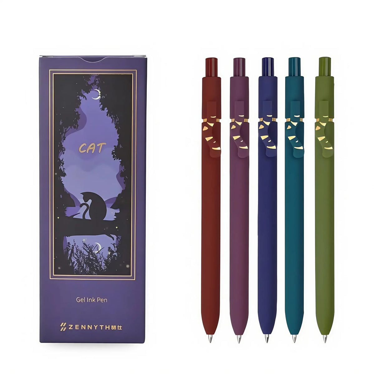 5 Pcs Retractable Gel Pens,0.5mm Ballpoint Black Ink Pens with Cute Cat Tail,Japanese Smooth Writing Fine for Cat Lovers School Office - Image 2