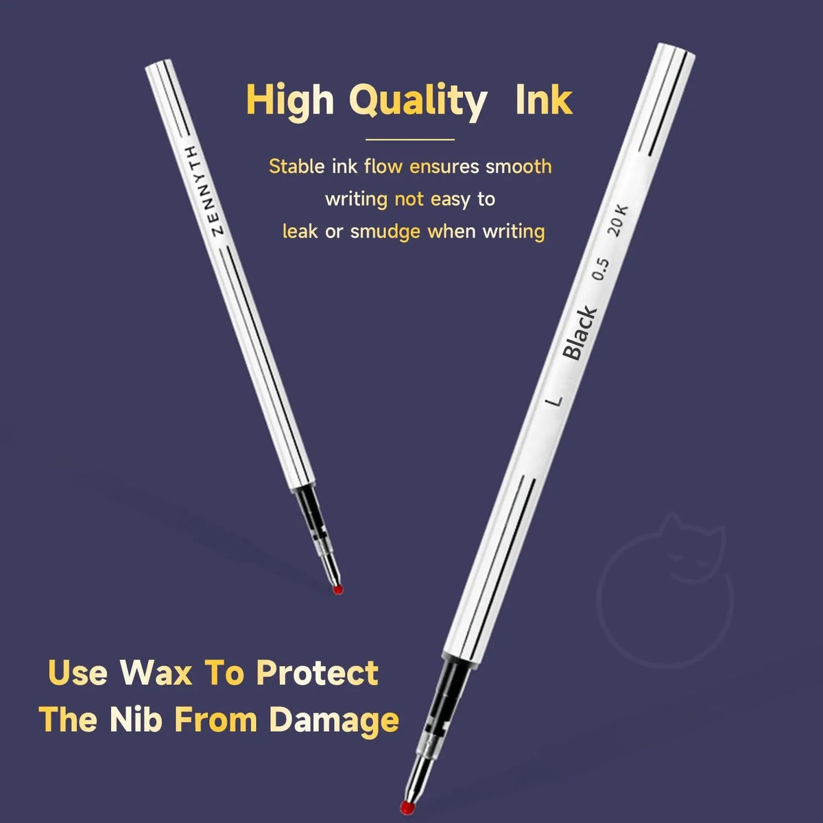 5 Pcs Retractable Gel Pens,0.5mm Ballpoint Black Ink Pens with Cute Cat Tail,Japanese Smooth Writing Fine for Cat Lovers School Office - Image 6