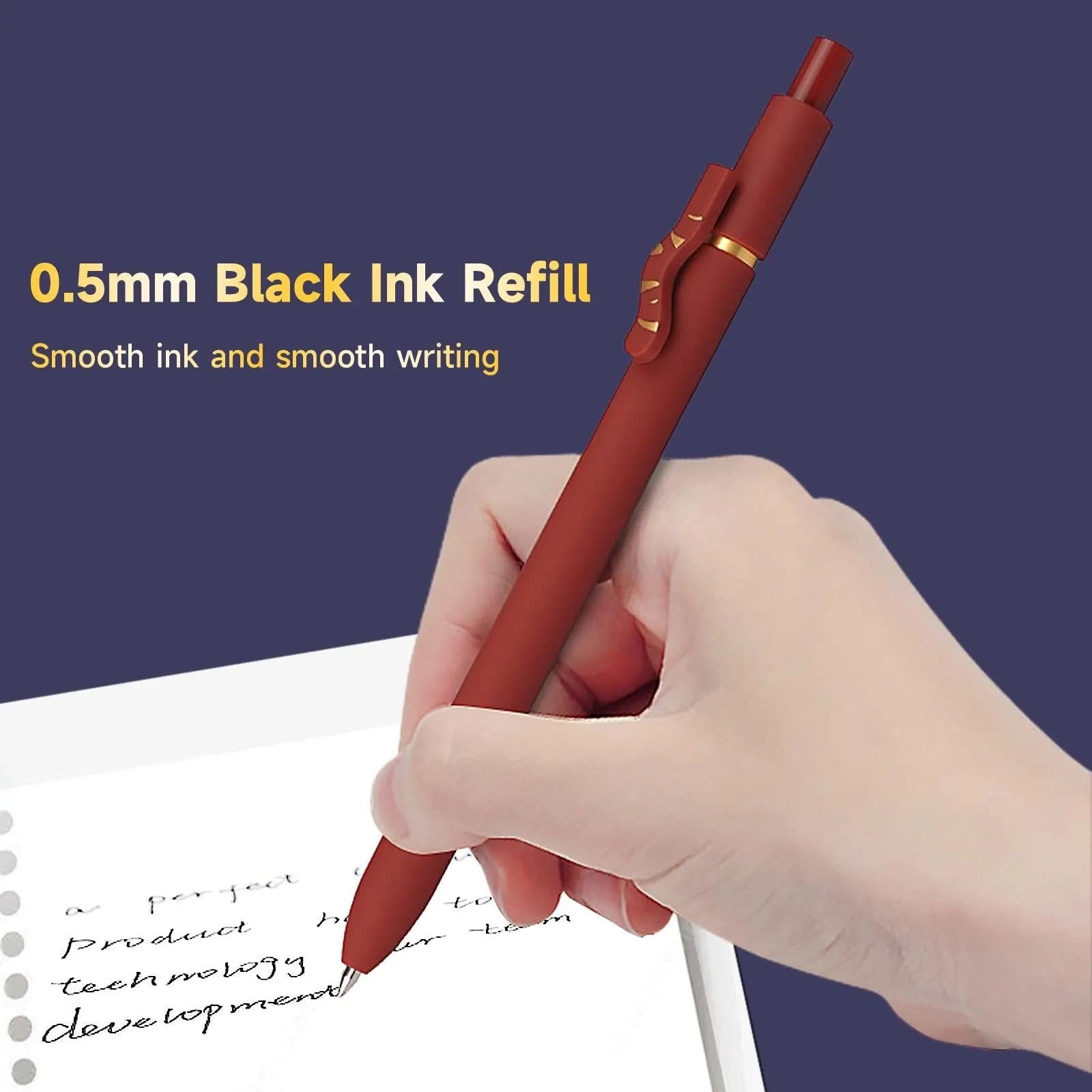 5 Pcs Retractable Gel Pens,0.5mm Ballpoint Black Ink Pens with Cute Cat Tail,Japanese Smooth Writing Fine for Cat Lovers School Office - Image 8