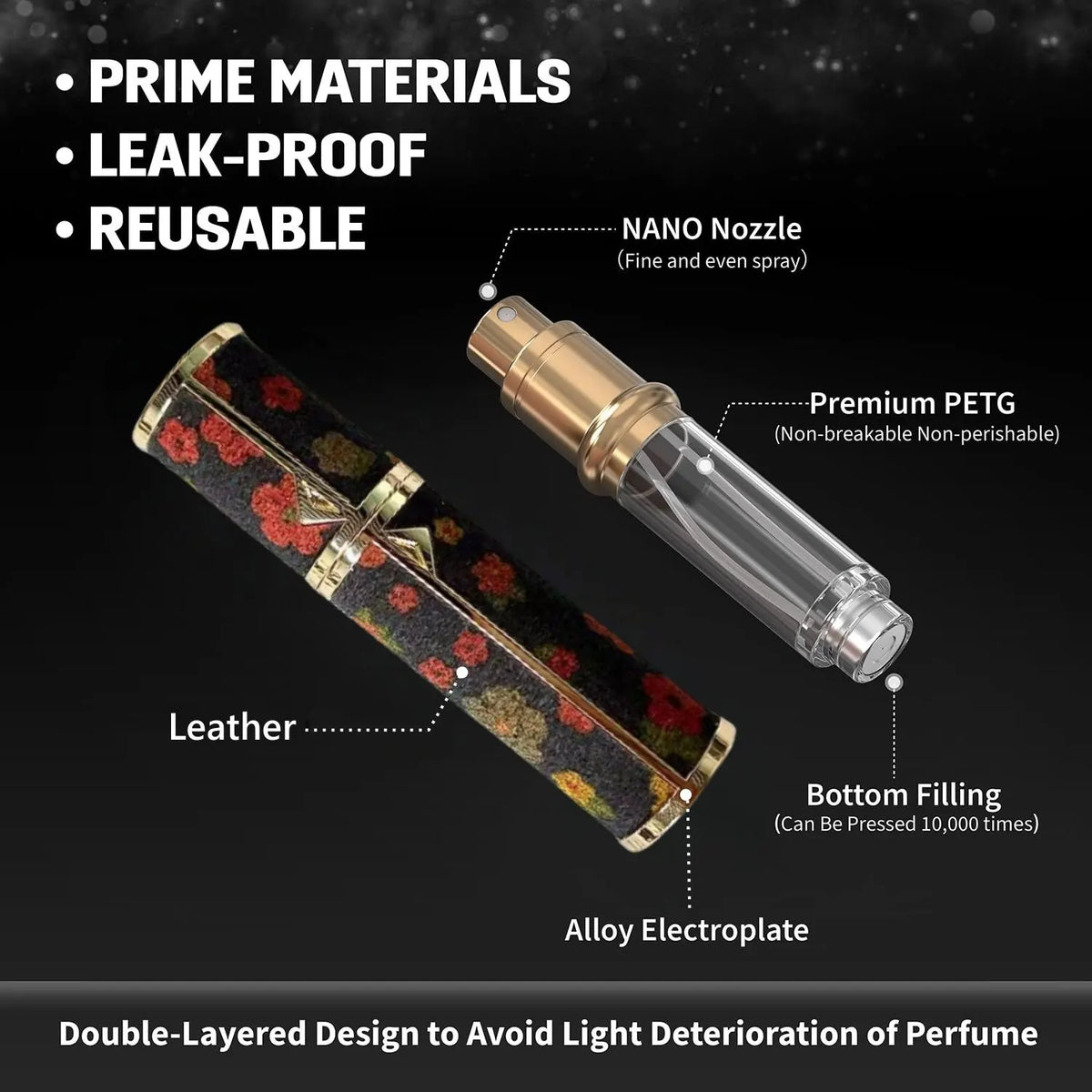 5ML Travel Perfume Atomizer, Refillable Perfume Bottle with Retro Pattern, Leakproof Portable Small Spray Bottle for Women & Men, Elegant Mini Fragrance Accessory - Image 4