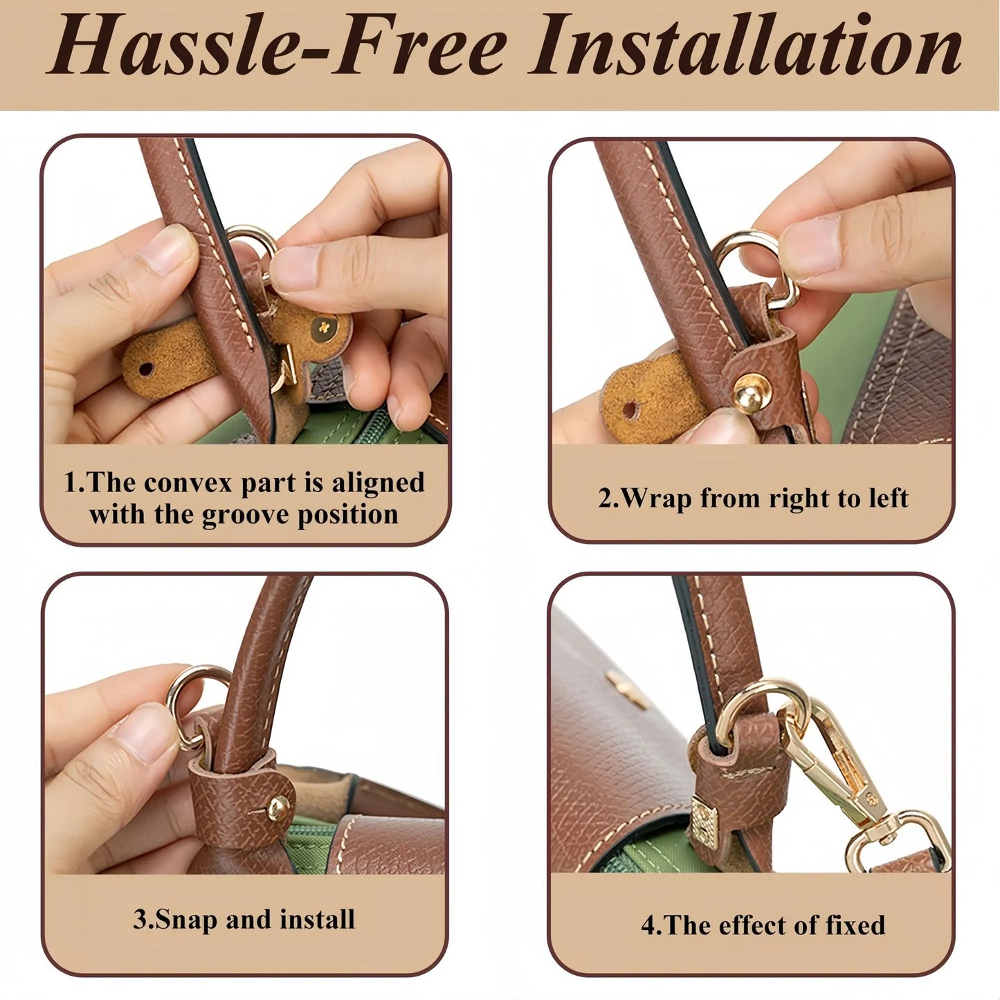 Mini Bag Replacement Thin Shoulder Strap with 2 Adapters for Longchamp,Imitation Pearl Bead Purse Handle Strap Bag Charms Handbag Chain Accessories Decoration for Women - Image 5