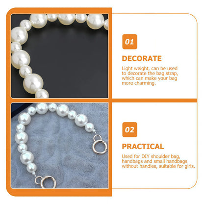 Mini Bag Replacement Thin Shoulder Strap with 2 Adapters for Longchamp,Imitation Pearl Bead Purse Handle Strap Bag Charms Handbag Chain Accessories Decoration for Women - Image 7