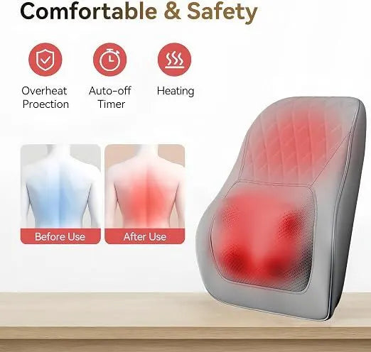 Shiatsu Neck Massager with Heat and Remote,3D Kneading Back Massager, Massage Pillow for Back,Shoulder, Leg for Pain Relief, Gifts for Men Women Mom Dad, at Home Office and Car(Gray) - Image 3