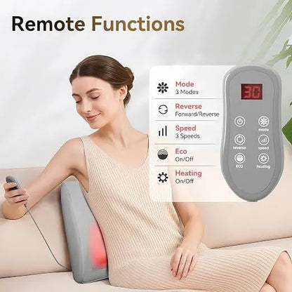 Shiatsu Neck Massager with Heat and Remote,3D Kneading Back Massager, Massage Pillow for Back,Shoulder, Leg for Pain Relief, Gifts for Men Women Mom Dad, at Home Office and Car(Gray) - Image 4