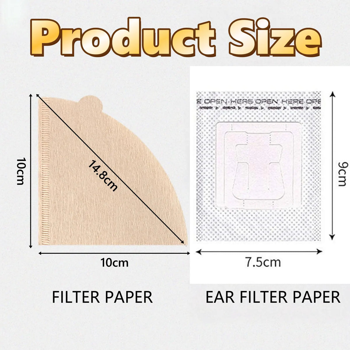 Coffee Filter Paper,100Pcs V60 Cone&50Pcs Hanging Ear Drip, Disposable Natural Unbleached Paper Filters with Pour Over and Drip Coffee Maker - Image 2