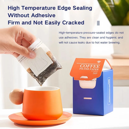Coffee Filter Paper,100Pcs V60 Cone&50Pcs Hanging Ear Drip, Disposable Natural Unbleached Paper Filters with Pour Over and Drip Coffee Maker - Image 4