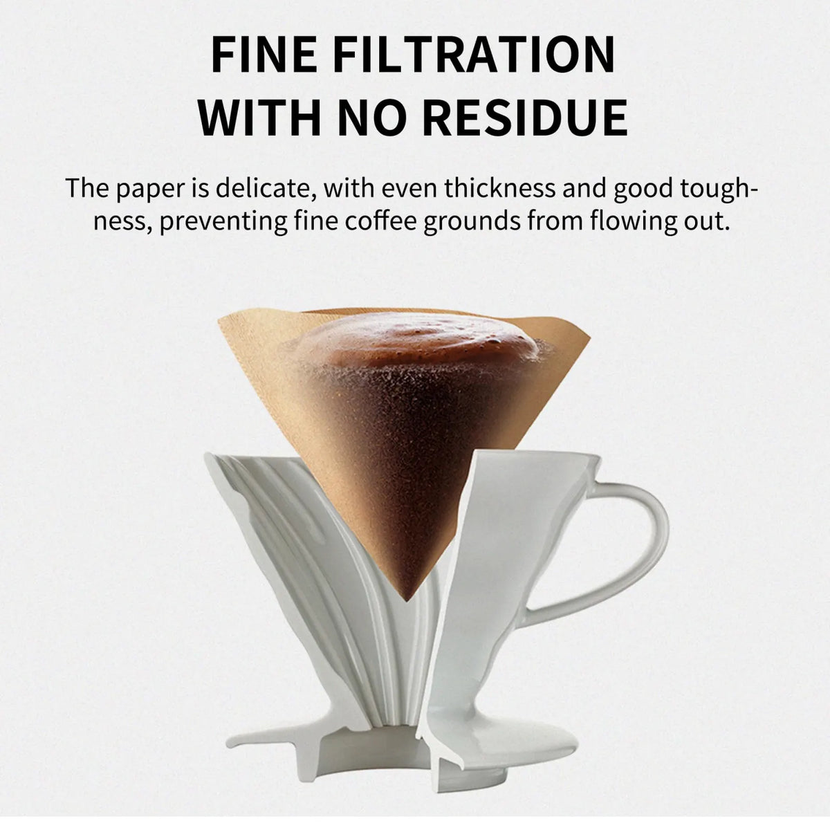 Coffee Filter Paper,100Pcs V60 Cone&50Pcs Hanging Ear Drip, Disposable Natural Unbleached Paper Filters with Pour Over and Drip Coffee Maker - Image 6
