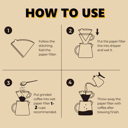 Coffee Filter Paper,100Pcs V60 Cone&50Pcs Hanging Ear Drip, Disposable Natural Unbleached Paper Filters with Pour Over and Drip Coffee Maker - Image 7