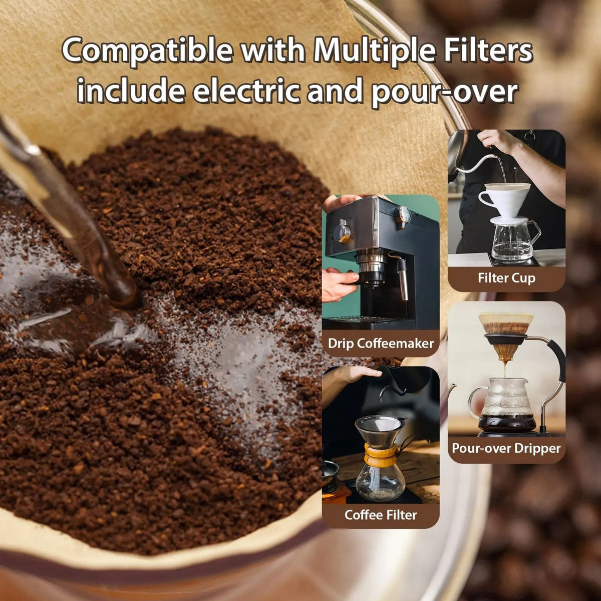Coffee Filter Paper,100Pcs V60 Cone&50Pcs Hanging Ear Drip, Disposable Natural Unbleached Paper Filters with Pour Over and Drip Coffee Maker - Image 8