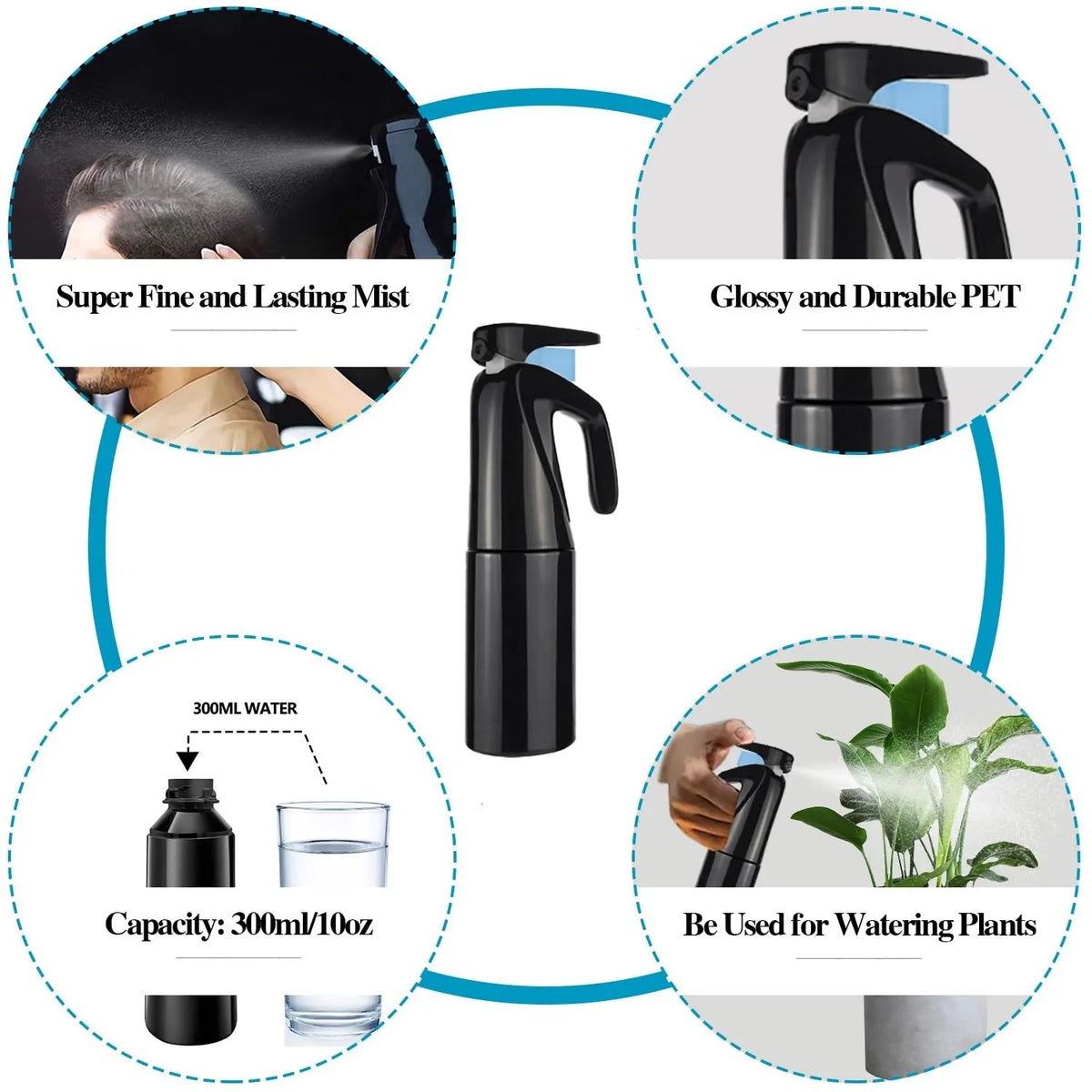 4-piece Hair Care Set with Detangling Hair Brush, Round Brush, Alligator Clips & Spray Bottle - Anti-Static for Wet, Dry, Hair Styling Tools for Women Men - Image 5
