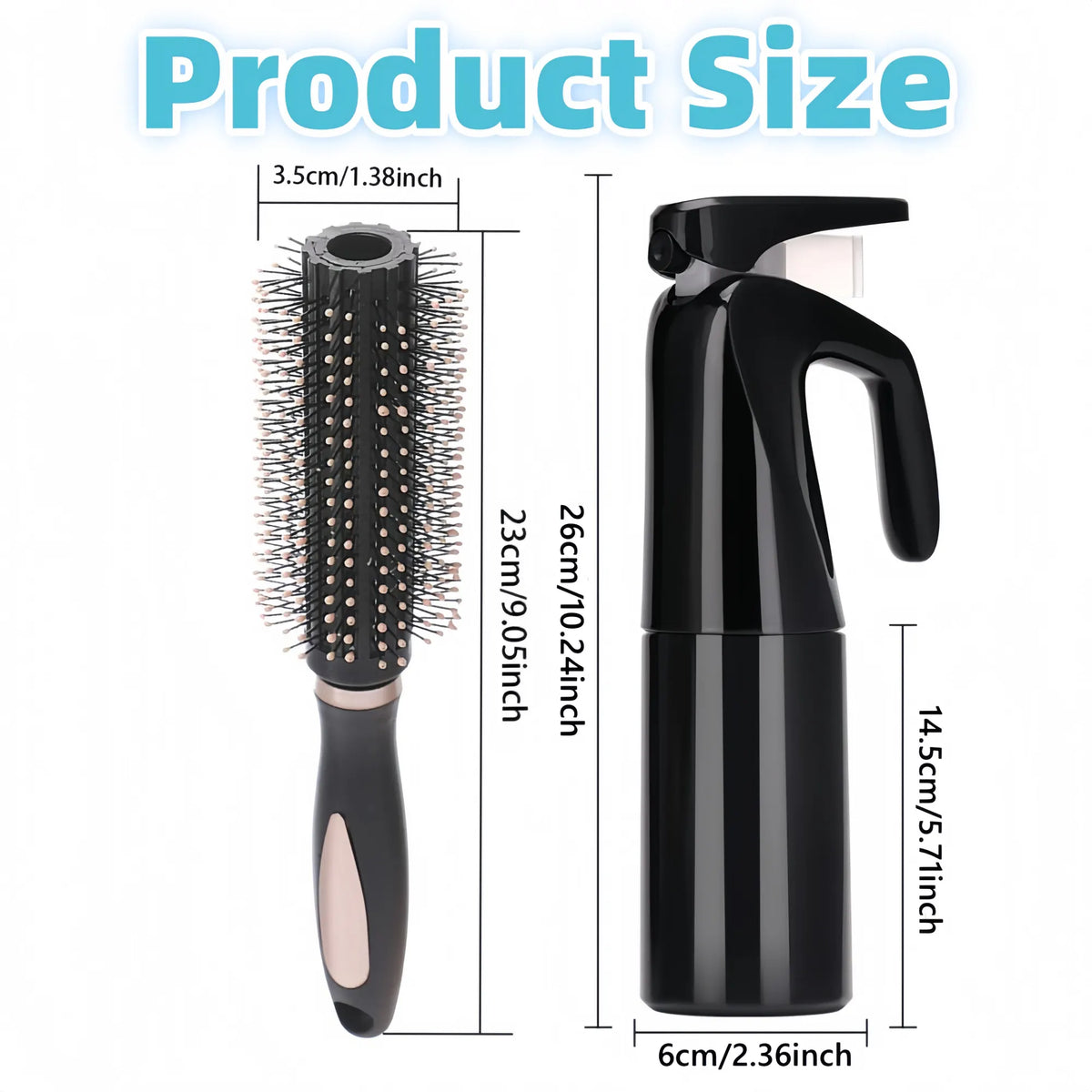 4-piece Hair Care Set with Detangling Hair Brush, Round Brush, Alligator Clips & Spray Bottle - Anti-Static for Wet, Dry, Hair Styling Tools for Women Men - Image 7