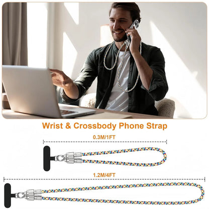 Mobile Phone Lanyard Data Line 2 in 1,PD65W Fast Charging USB-C Data Transfer Cord,Wire Equipped Lock Buckle,Crossbody Phone Wrist Strap Set - Image 2