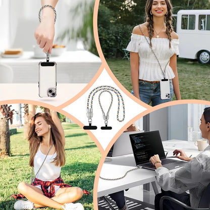 Mobile Phone Lanyard Data Line 2 in 1,PD65W Fast Charging USB-C Data Transfer Cord,Wire Equipped Lock Buckle,Crossbody Phone Wrist Strap Set - Image 7