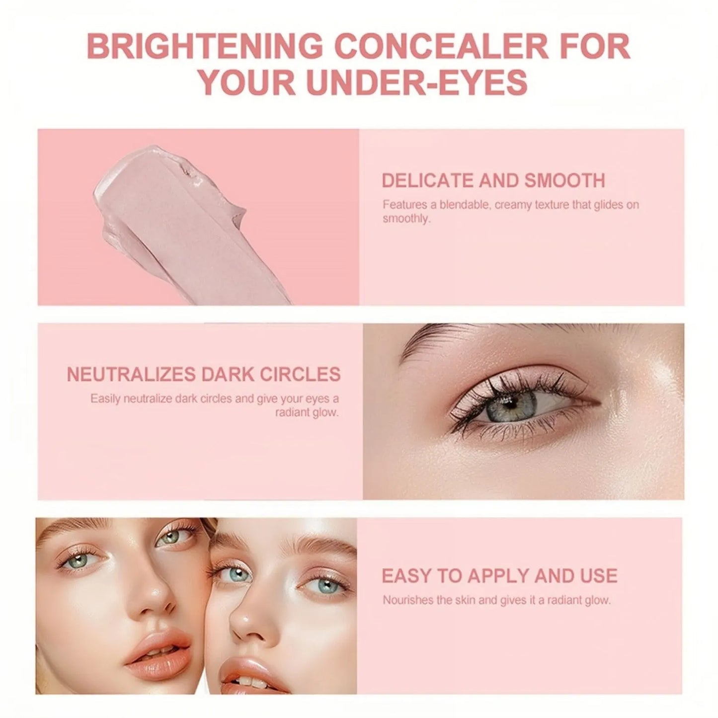 Eye Brightening Concealer&Multi Hydrating Moisturizing Stick Set,Reduce Wrinkle,Conceal Dark Circles, Colour-Correcting Eye&Facial Serum Balm - Image 7