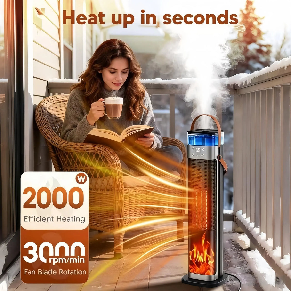 Tower Space Heater with Humidifier - Image 3