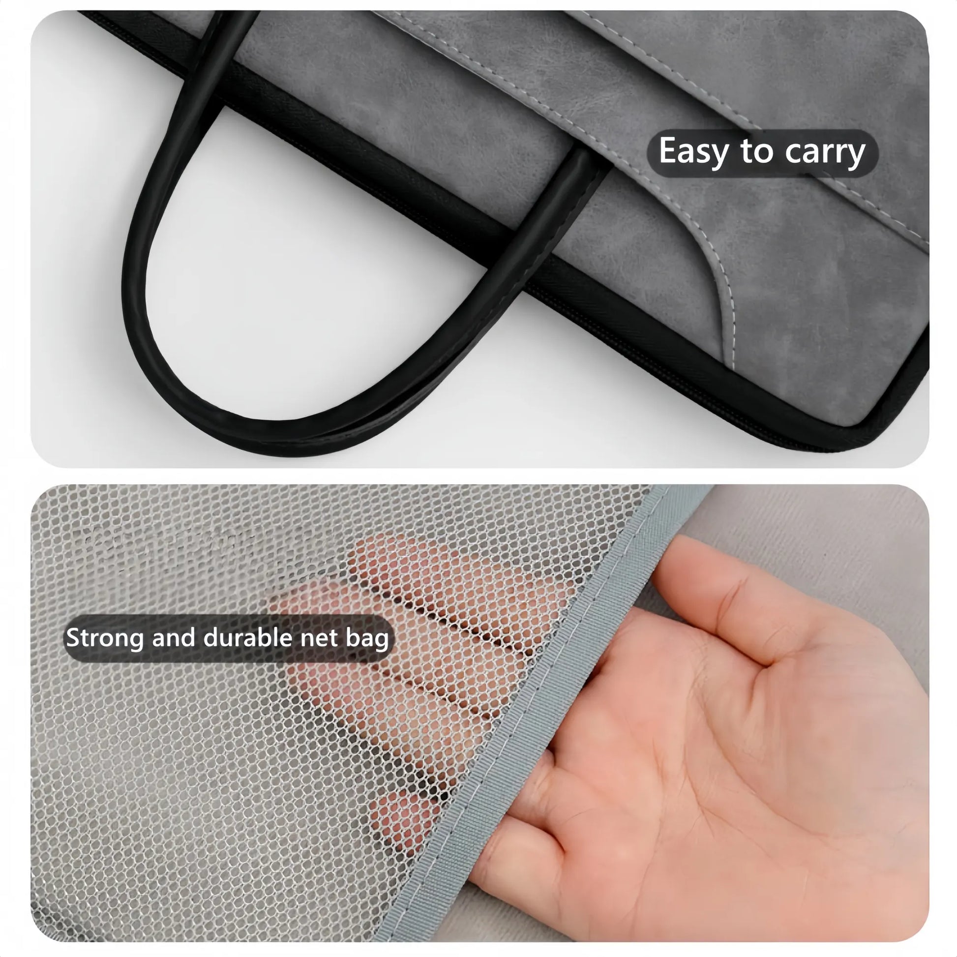 14 Inch PU Leather Laptop Bag, Portable Waterproof Laptop Case, Full Opening and Closing Sleeve Handbag, Briefcase for MacBook Air, Ipad, Business Travel - Image 4