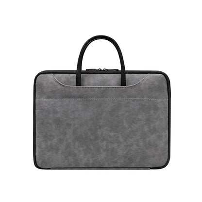14 Inch PU Leather Laptop Bag, Portable Waterproof Laptop Case, Full Opening and Closing Sleeve Handbag, Briefcase for MacBook Air, Ipad, Business Travel - Image 9