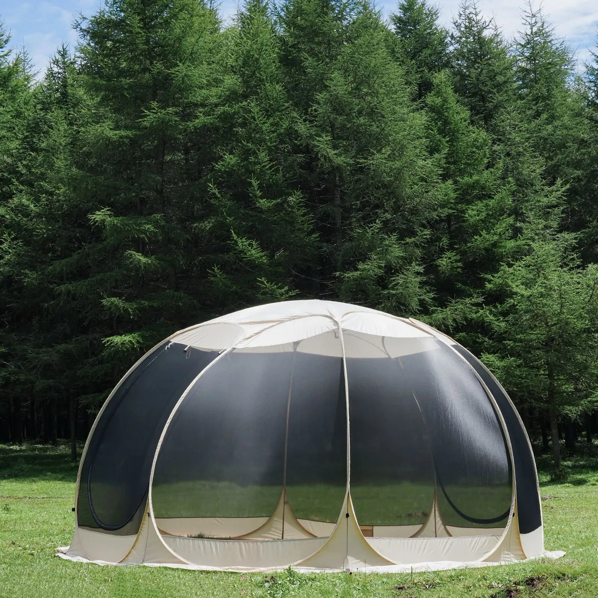 Pop Up Screen House Tent 3x3m, 6-8 Person 220cm Tall Mosquito Net Tent,Spacious 3.8m dome fits 6-8 adults for backyard BBQs & caravan trips camping . 360-degree view fine mesh keeps all mosquitoes out - Image 2