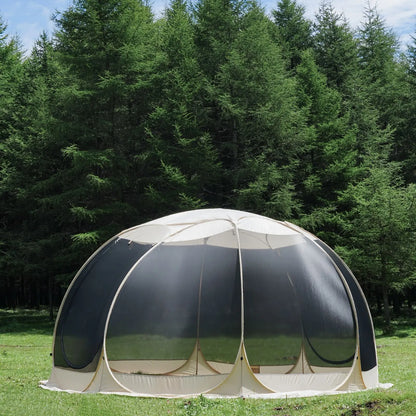 Pop Up Screen House Tent 3x3m, 6-8 Person 220cm Tall Mosquito Net Tent,Spacious 3.8m dome fits 6-8 adults for backyard BBQs & caravan trips camping . 360-degree view fine mesh keeps all mosquitoes out - Image 2