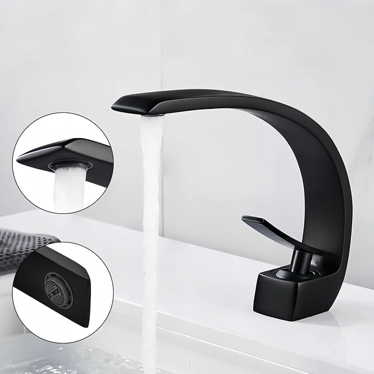 Bathroom Basin Mixer Tap Vanity Counter Top Faucet with Aerator