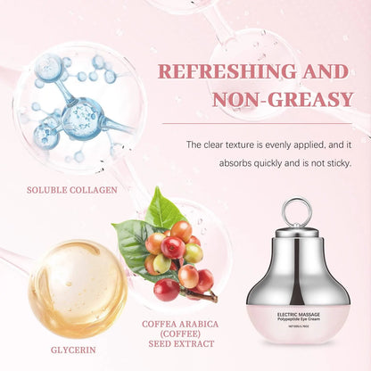 Microcurrent Eye Cream,Under Eye Cream for Dark Circles,Puffiness and Wrinkles, Hyaluronic Acid + Peptide+ Caffeine Eye Cream Anti Aging,Hydrating Eye Care,Gentle Vibration - Image 3