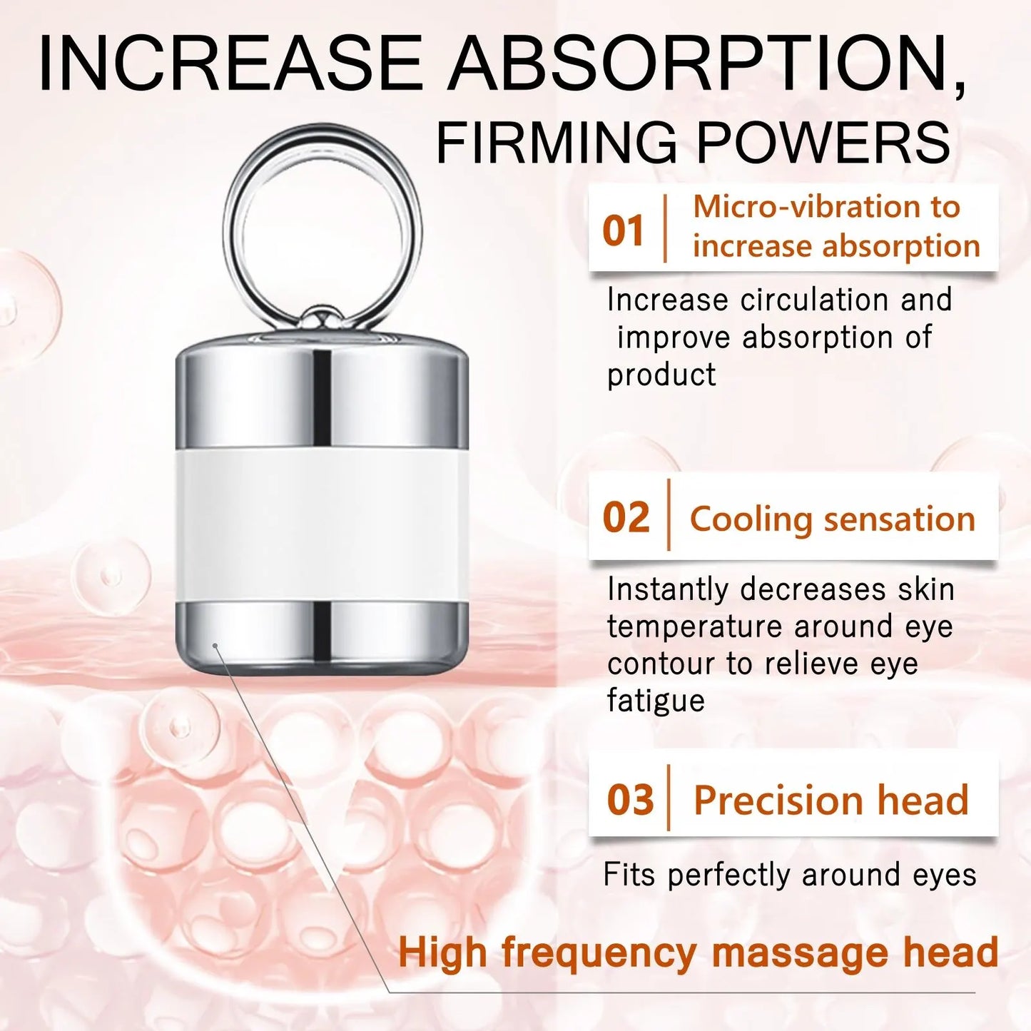 Microcurrent Eye Cream,Under Eye Cream for Dark Circles,Puffiness and Wrinkles, Hyaluronic Acid + Peptide+ Caffeine Eye Cream Anti Aging,Hydrating Eye Care,Gentle Vibration - Image 6