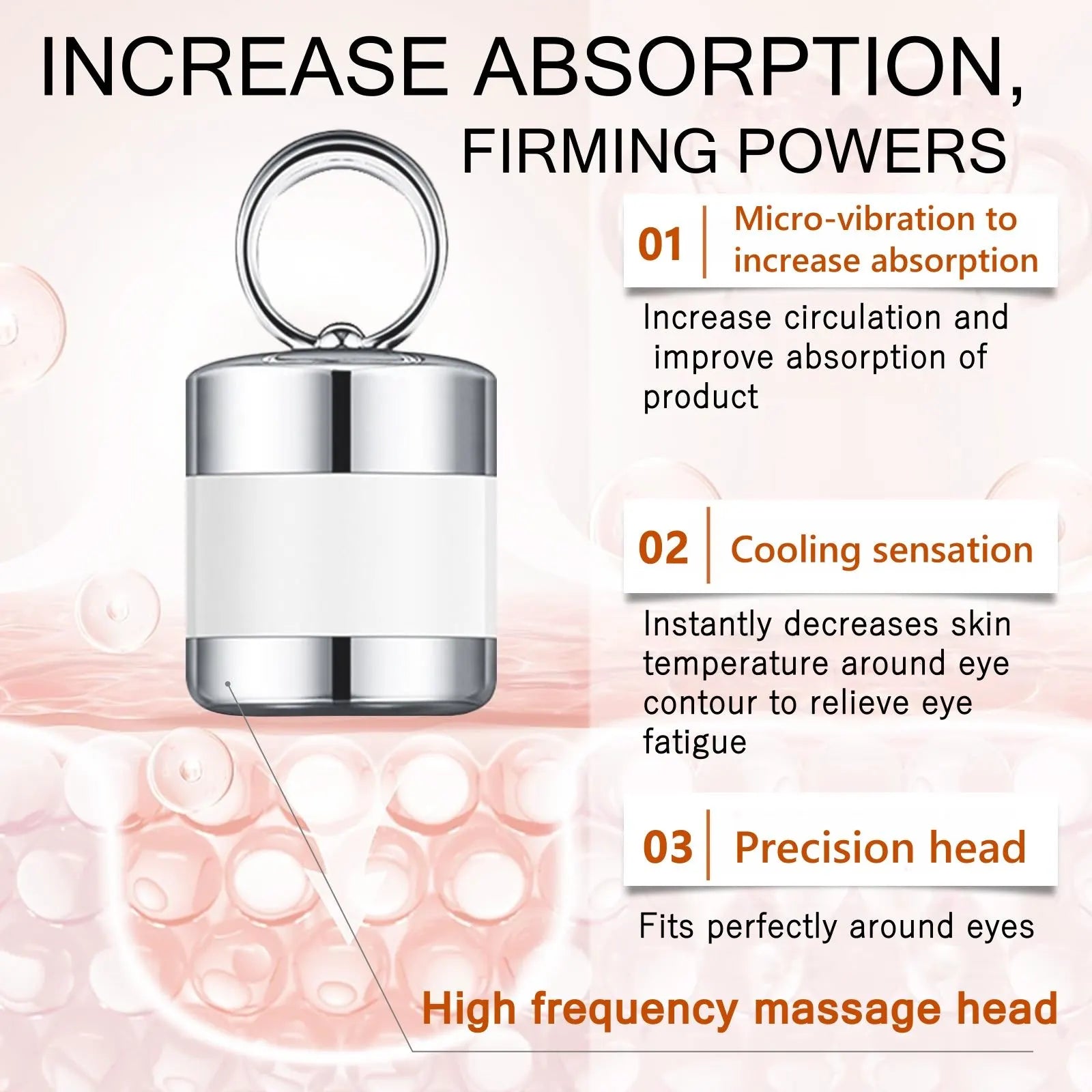 Microcurrent Eye Cream,Under Eye Cream for Dark Circles,Puffiness and Wrinkles, Hyaluronic Acid + Peptide+ Caffeine Eye Cream Anti Aging,Hydrating Eye Care,Gentle Vibration - Image 6
