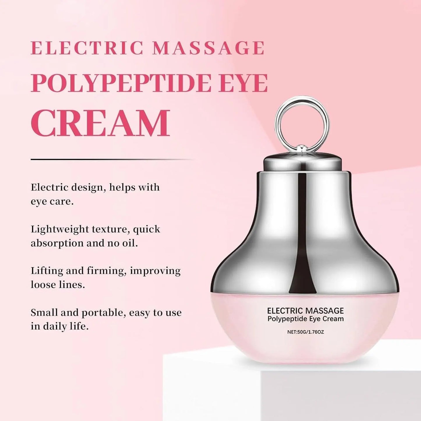 Microcurrent Eye Cream,Under Eye Cream for Dark Circles,Puffiness and Wrinkles, Hyaluronic Acid + Peptide+ Caffeine Eye Cream Anti Aging,Hydrating Eye Care,Gentle Vibration - Image 7