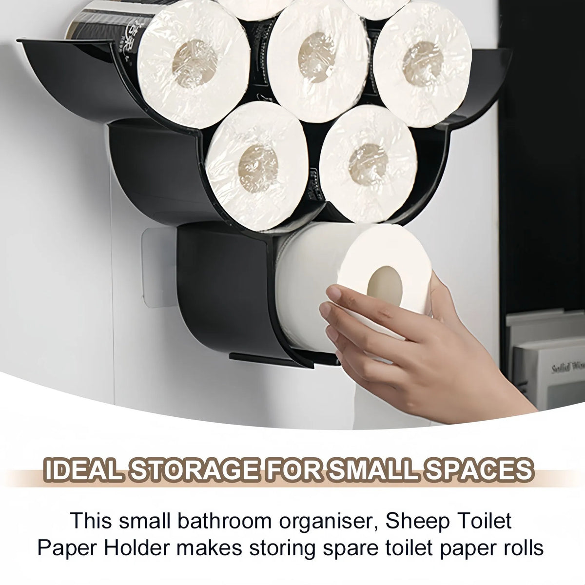 Creative Sheep Toilet Paper Holder, Wall-Mounted Metal Tissue Storage Rack, Punch-Free Easy Installation Paper Towel Holder, Funny Home Decor for Bathroom - Image 6