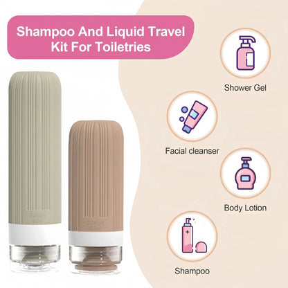 19 Pack Travel Bottles Set, Silicone Toiletry Bottles, Sunscreen Applicator & Refillable Perfume Spray Bottles, TSA Approved, Leak Proof Travel Accessories for Shampoo, Lotion, Perfume - Image 3