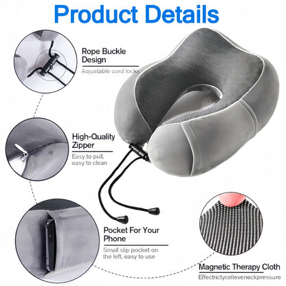 3 Pack Travel Essentials – Travel Pillow, Inflatable Foot Rest & Sleep Mask with Storage Bag, Airplane Travel Accessories Kit for Kids & Adults - Image 4