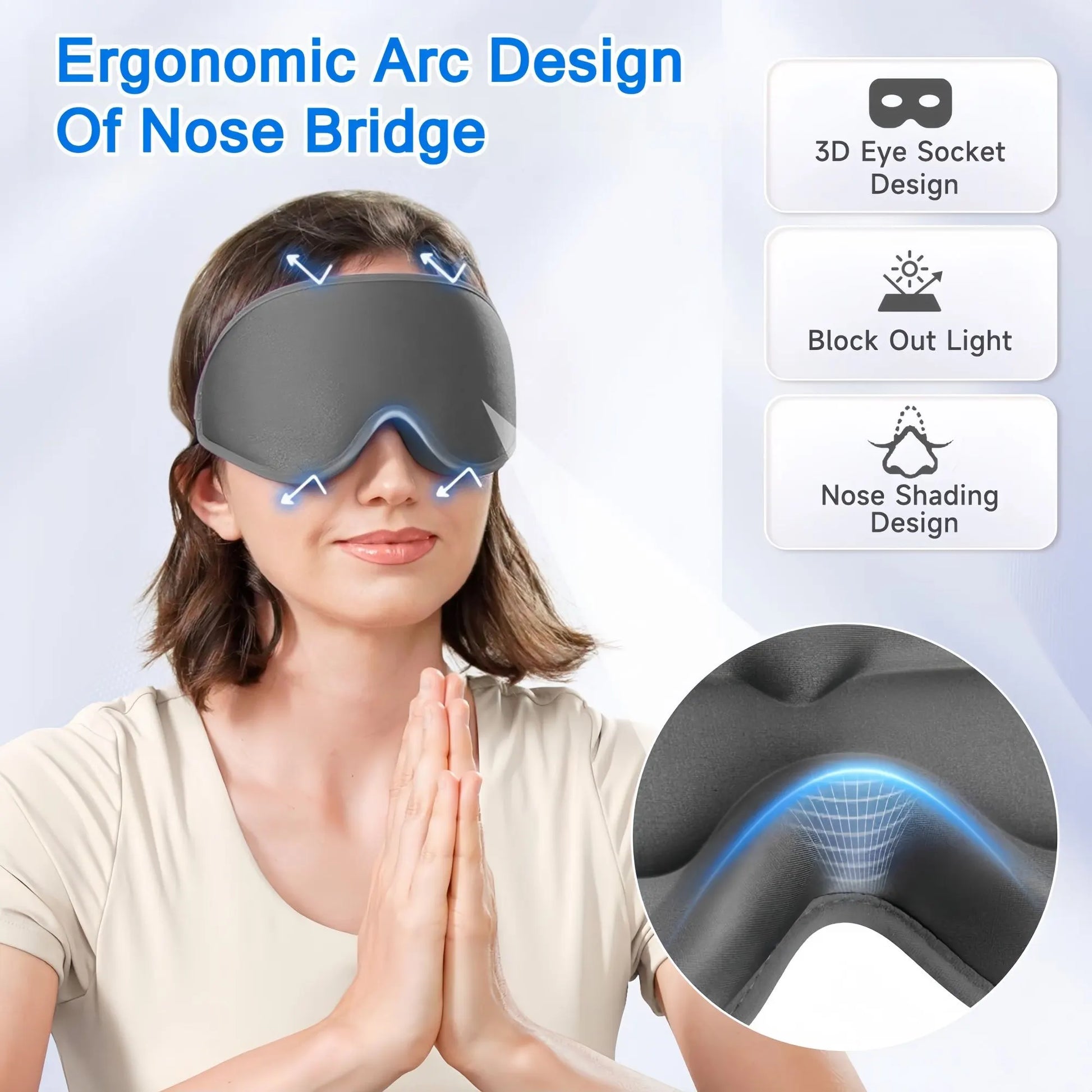 3 Pack Travel Essentials – Travel Pillow, Inflatable Foot Rest & Sleep Mask with Storage Bag, Airplane Travel Accessories Kit for Kids & Adults - Image 5