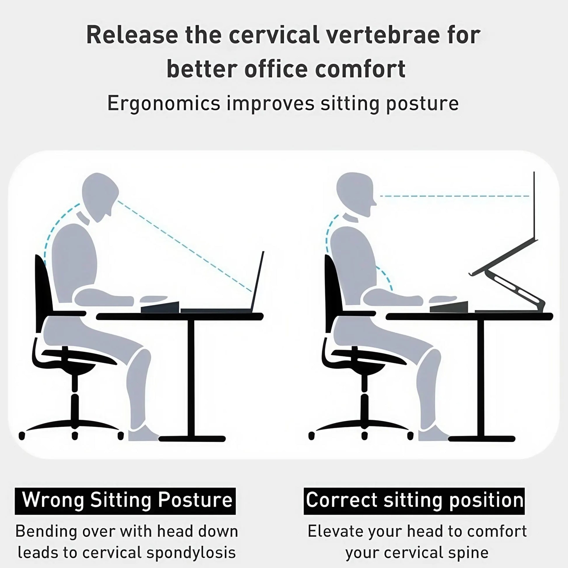 Ergonomic Adjustable Laptop Stand with Cooler,6”Laptops Notebook Alloy Riser Holder Computer Stand Compatible with Dell,Hp,Pad,Air Pro - Image 3