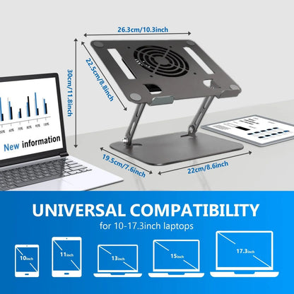 Ergonomic Adjustable Laptop Stand with Cooler,6”Laptops Notebook Alloy Riser Holder Computer Stand Compatible with Dell,Hp,Pad,Air Pro - Image 5