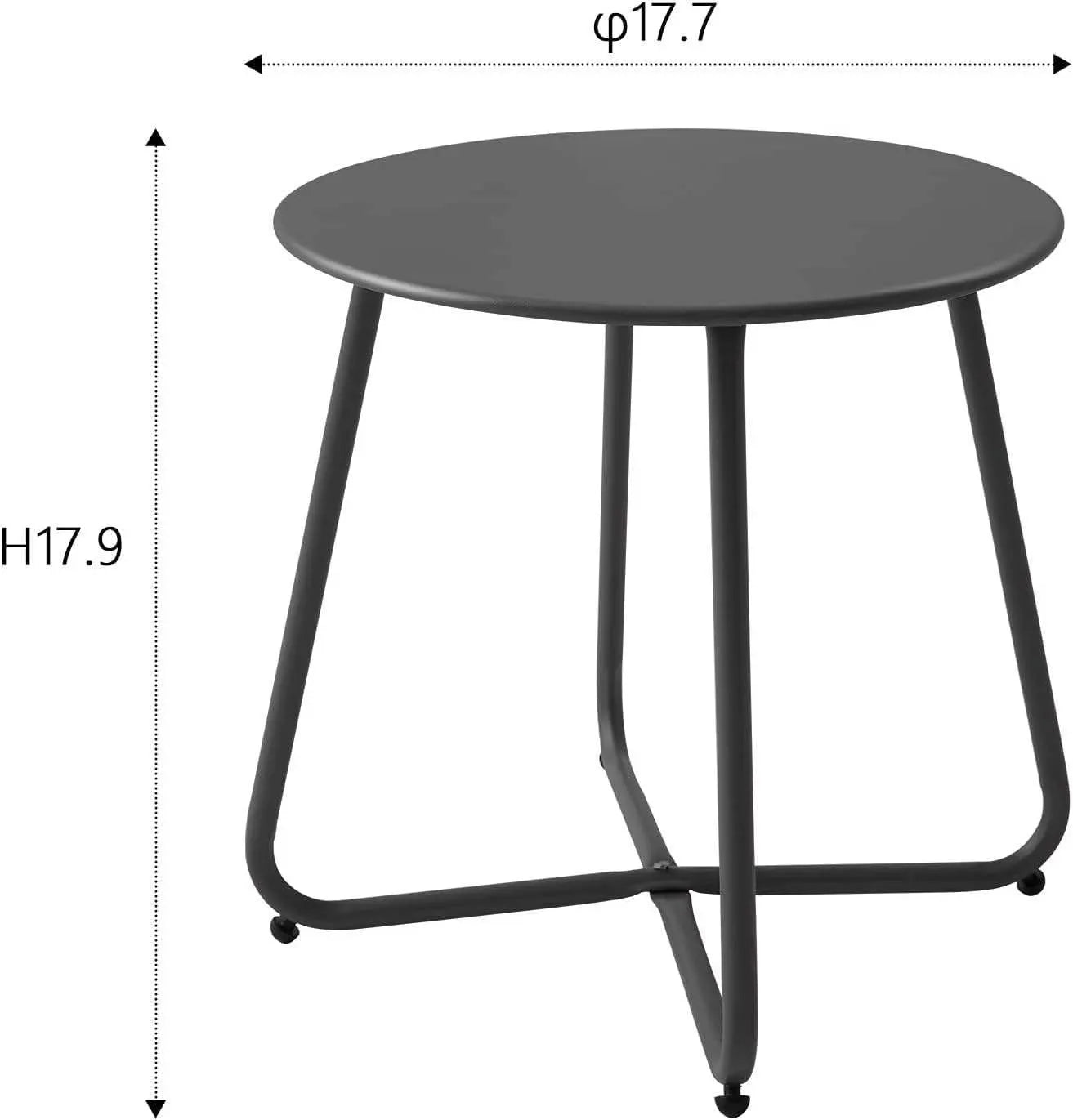 Outdoor Metal Side Table – Rust-Resistant Patio Small Round End Table, Accent Coffee Table for Balcony, Garden, Porch, Living Room & Bedroom – Lightweight Portable Plant Stand, Black - Image 3