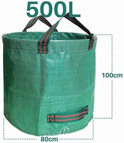 500L Yard Waste Bags 2 Pack, Heavy Duty Garden Waste Bags with Reinforced Handles, Large Reusable Leaf Bags for Lawn Leaves Grass Yard Debris Storage Garden Cleanup - Image 2