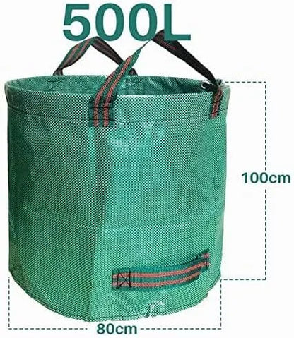 500L Yard Waste Bags 2 Pack, Heavy Duty Garden Waste Bags with Reinforced Handles, Large Reusable Leaf Bags for Lawn Leaves Grass Yard Debris Storage Garden Cleanup - Image 2