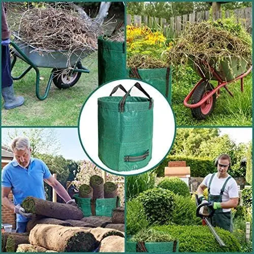 500L Yard Waste Bags 2 Pack, Heavy Duty Garden Waste Bags with Reinforced Handles, Large Reusable Leaf Bags for Lawn Leaves Grass Yard Debris Storage Garden Cleanup - Image 5