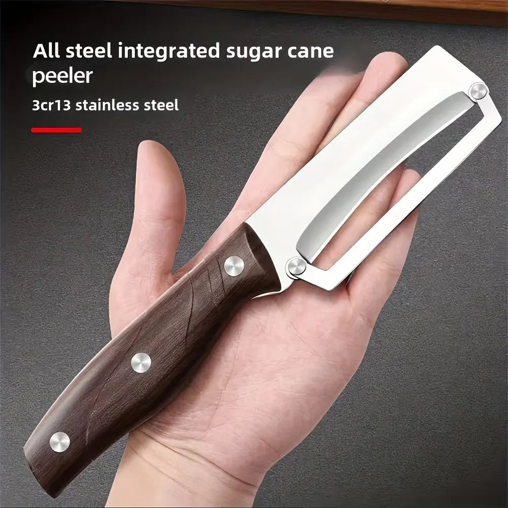 Heavy-duty stainless steel vegetable peeler and slicer - multi-functional kitchen tool with straight blade and ergonomic non-slip handle. - Image 3