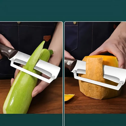 Heavy-duty stainless steel vegetable peeler and slicer - multi-functional kitchen tool with straight blade and ergonomic non-slip handle. - Image 4