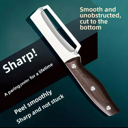 Heavy-duty stainless steel vegetable peeler and slicer - multi-functional kitchen tool with straight blade and ergonomic non-slip handle. - Image 7