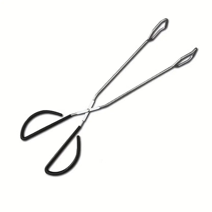 Long, sturdy, and heat-resistant charcoal tongs for grilling food. Made of stainless steel, these portable tongs are suitable for outdoor grilling, charcoal, and fire pits. - Image 3