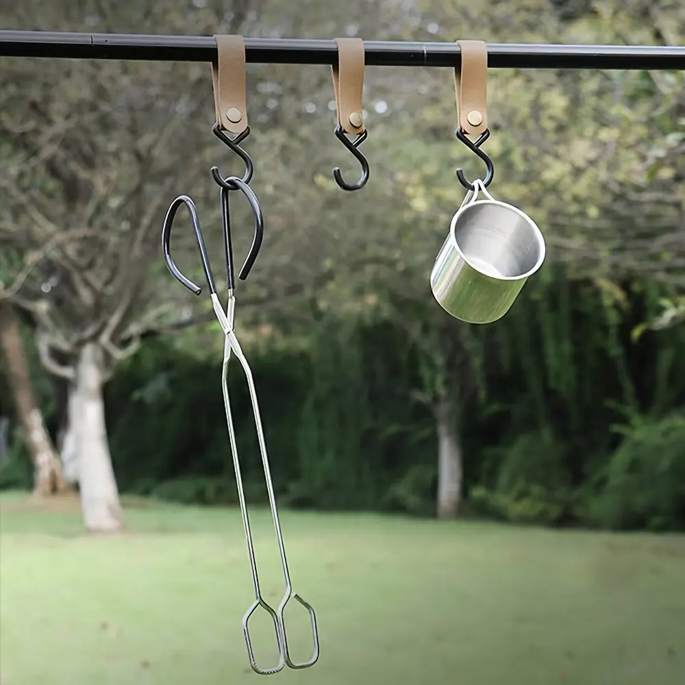 Long, sturdy, and heat-resistant charcoal tongs for grilling food. Made of stainless steel, these portable tongs are suitable for outdoor grilling, charcoal, and fire pits. - Image 7