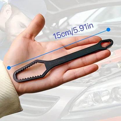 Black multi-functional 5mm thick box wrench, double-ended self-tightening adjustable wrench, wrench diameter 3-17mm, portable hand tool, suitable for automotive and household use. - Image 3