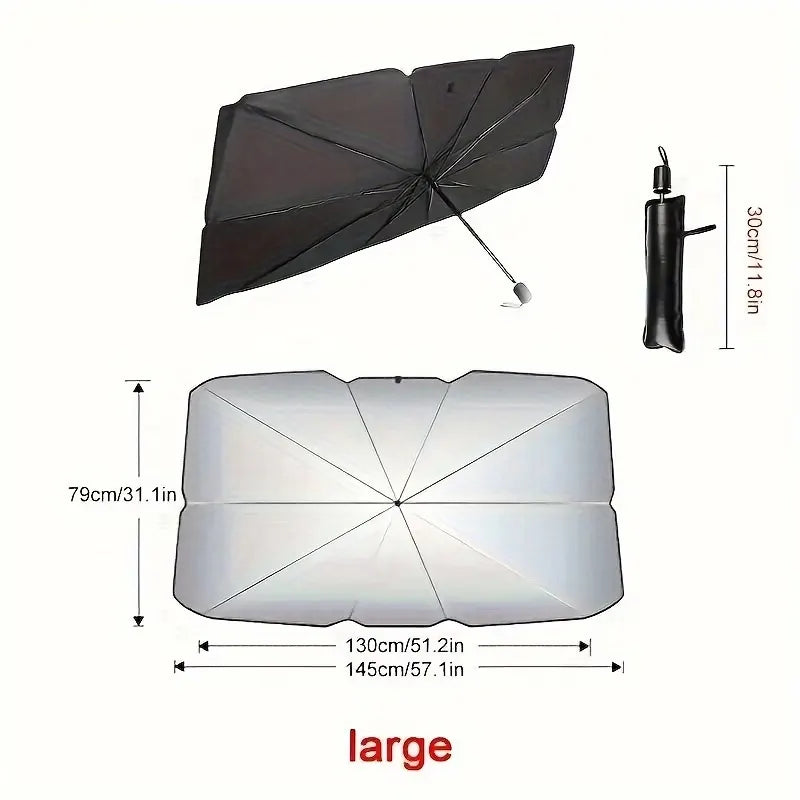 Car sunshade, windshield sun protection and heat insulation sunshade, blackout curtain equipment, car interior windshield, small car sunshade umbrella - Image 2