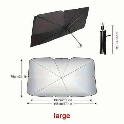Car sunshade, windshield sun protection and heat insulation sunshade, blackout curtain equipment, car interior windshield, small car sunshade umbrella - Image 2